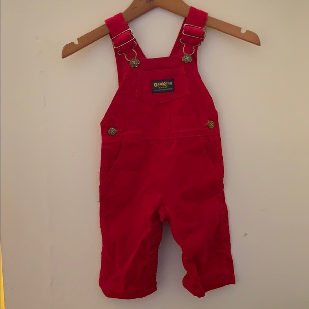 Vintage Red OshKosh Overalls 9-12M